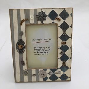 Photo Picture Frame Embellished Distressed Rejoiceful Singing for 4.5x 3 Photo